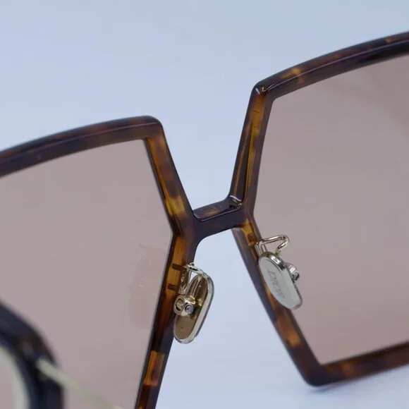 Dior 30MONTAIGNE SU 26L0 Sunglasses Havana/Gold Square Frame  display picture 1